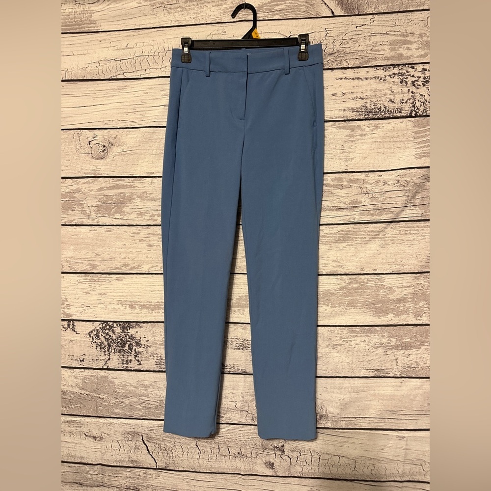 Women's Slim Straight Dress Pants in Slate Blue